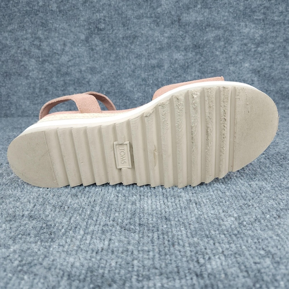 TOMS Sandals Womens Size 8 Pink Platform Espadrille Wedge Buckle Ankle Strap - Picture 6 of 14